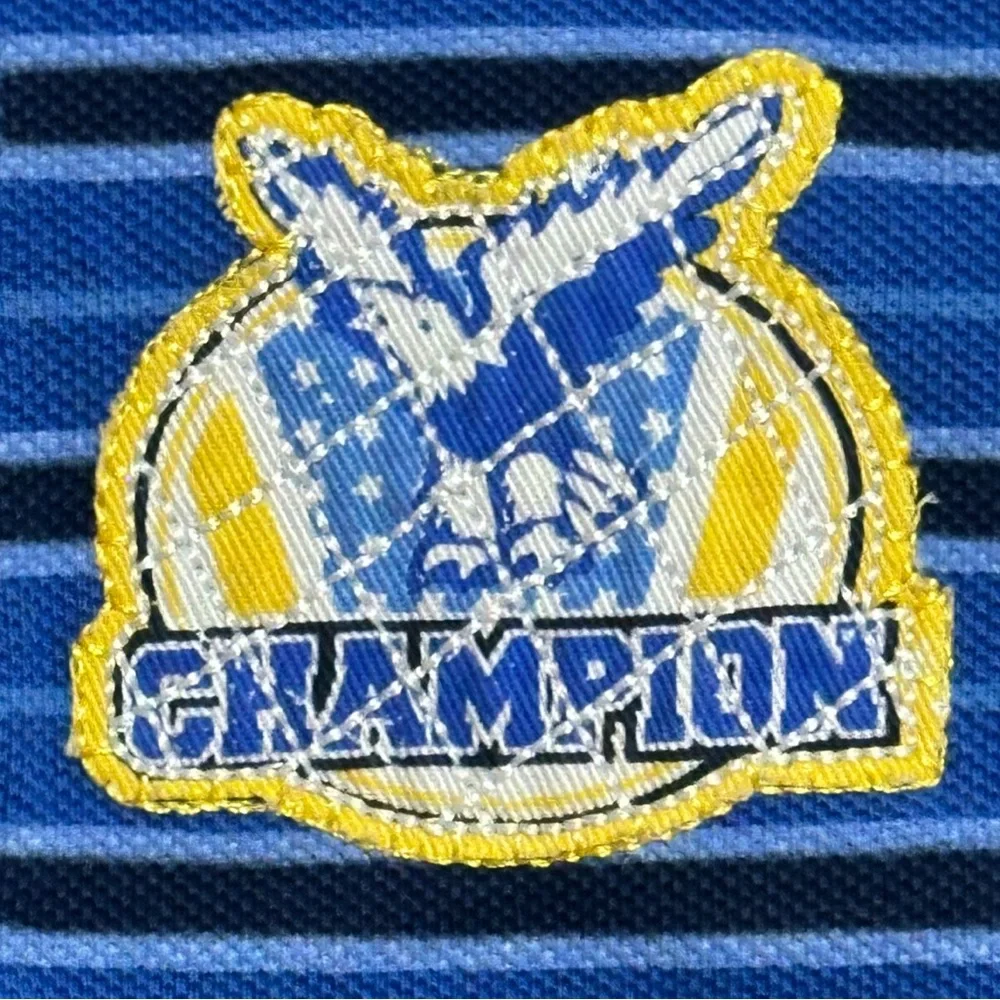 💞 New Carter’s Baby & Toddler Boys Size 12 Months Blue Striped “Champion” Polo